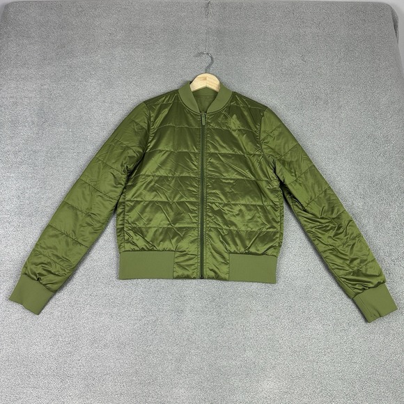 Lululemon Non Stop Bomber Jacket Womens 6 Green Reversible Lightweight Gym READ - Picture 1 of 16
